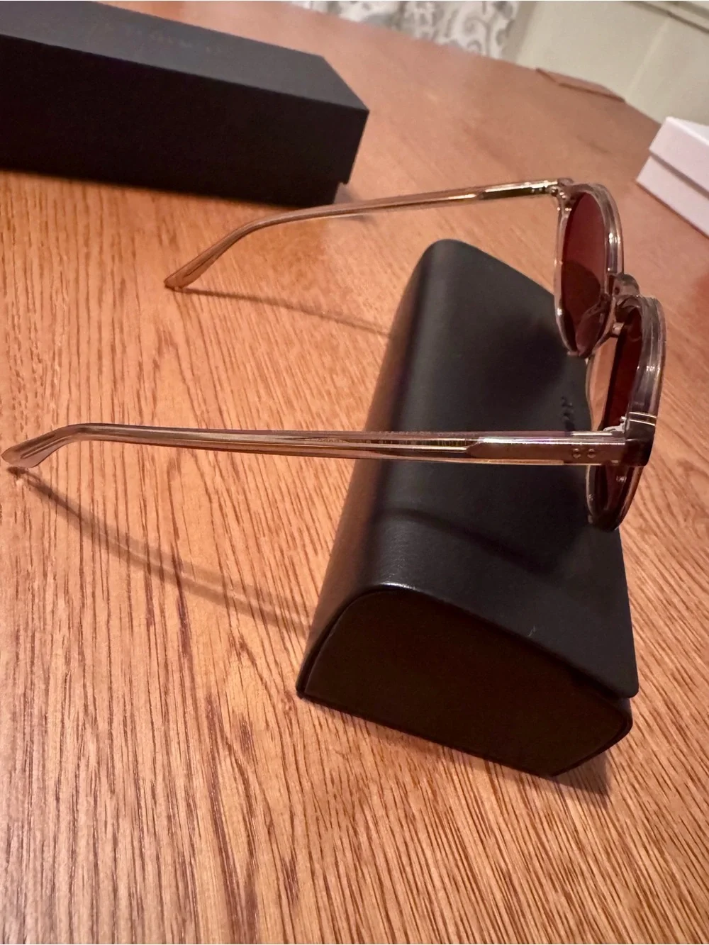 Quince Brixton Clear Taupe Sunglasses with Brown Lenses